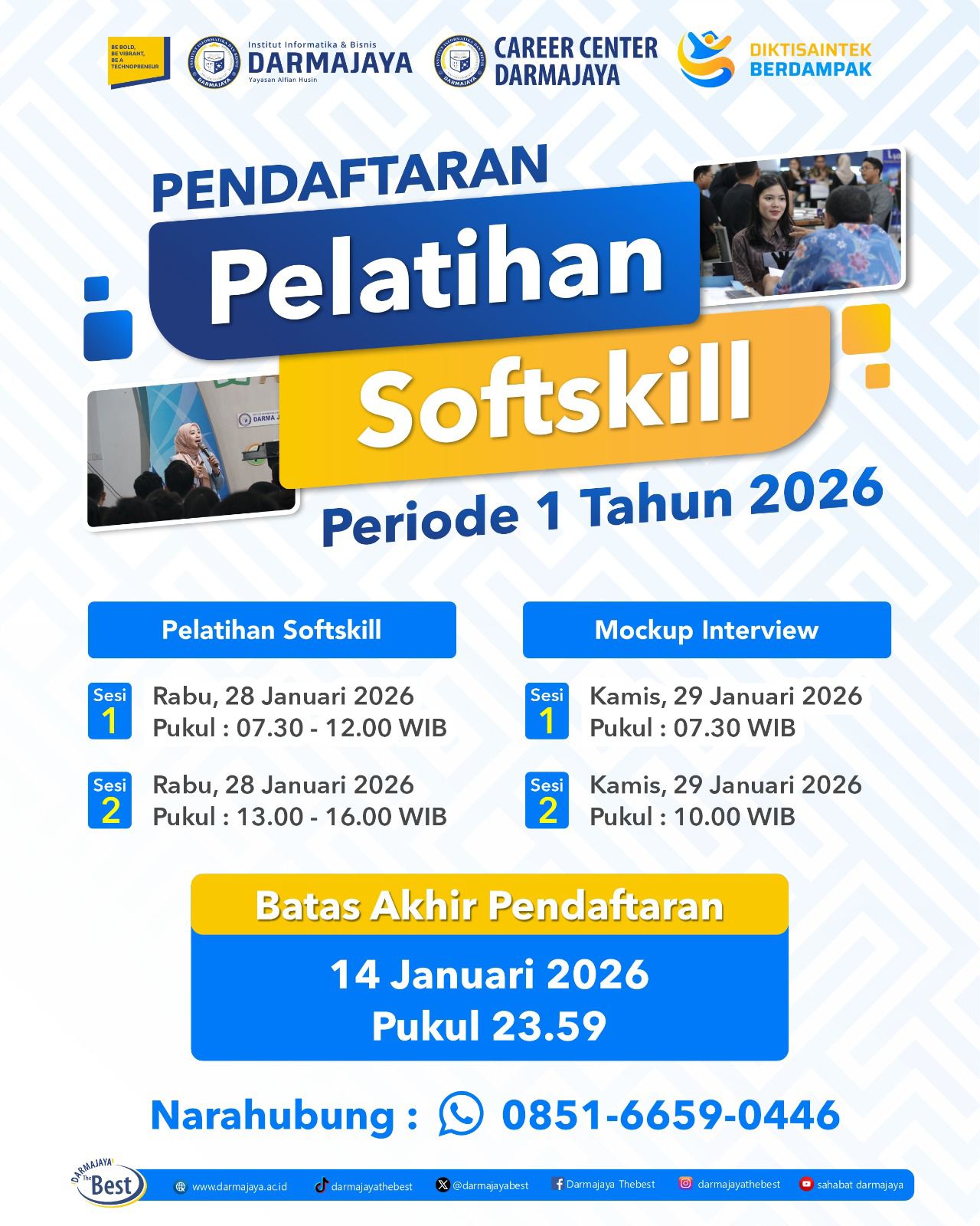 ✨ PELATIHAN SOFTSKILL & MOCKUP INTERVIEW ✨